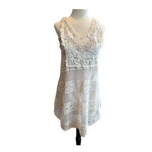 Romeo & Juliet Couture Ivory Lace Floral Tunic Top or Dress